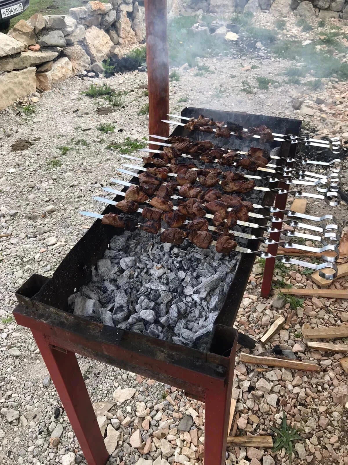 Северный Кавказ шашлык в горах