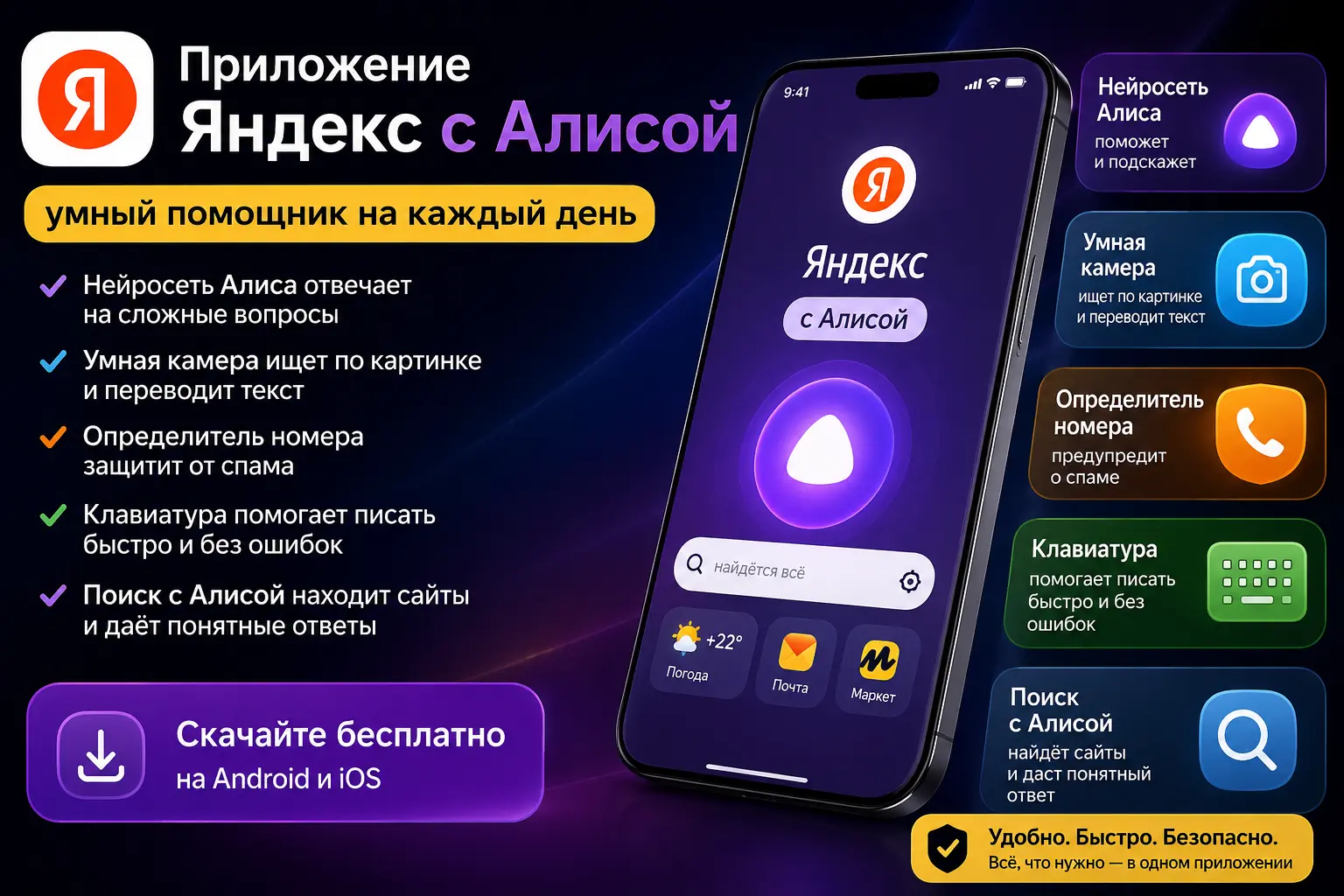 приложение яндекс с алисой нейросеть умная камера и поиск на смартфоне