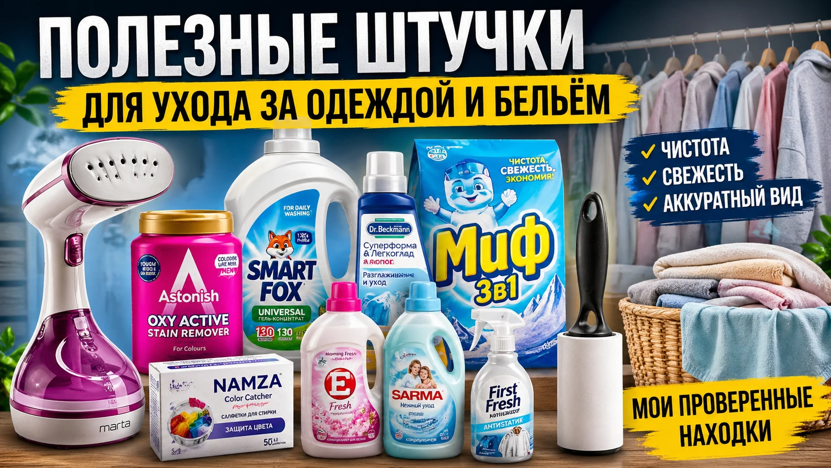 уход за одеждой и бельём средства стирки отпариватель пятновыводитель кондиционер антистатик