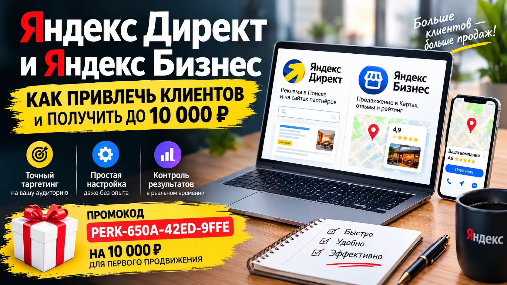 Яндекс Директ и Яндекс Бизнес для продвижения бизнеса и привлечения клиентов